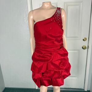 Vintage Y2K Star Box Dress xL Prom Party Formal Evening One Shoulder Sequin O25